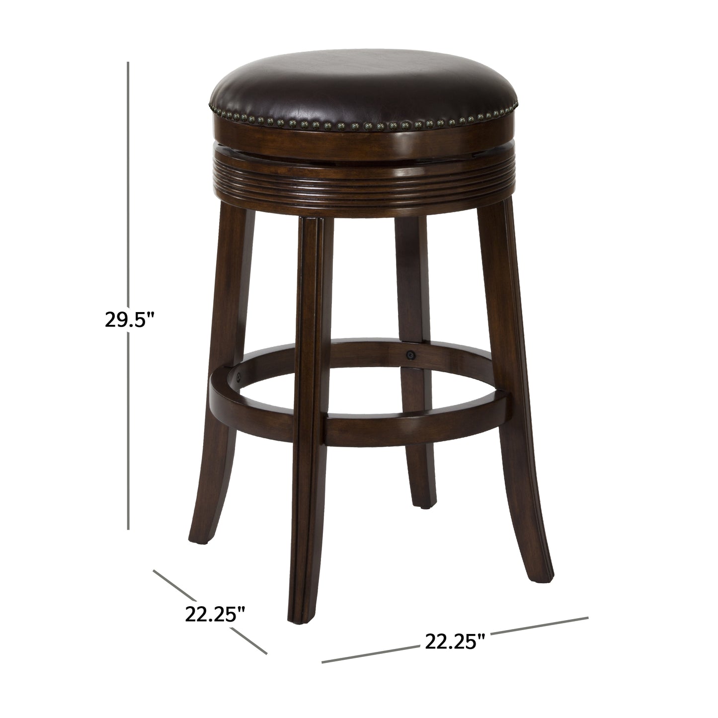 Hillsdale Furniture Tillman Wood Backless Bar Height Swivel Stool, Brown Cherry