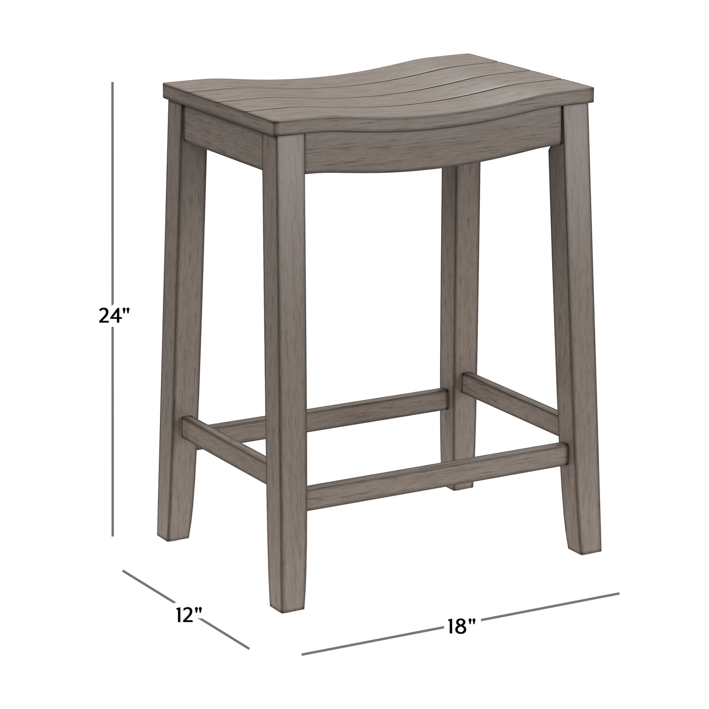 Hillsdale Furniture Fiddler Wood Backless Counter Height Stool, Aged Gray