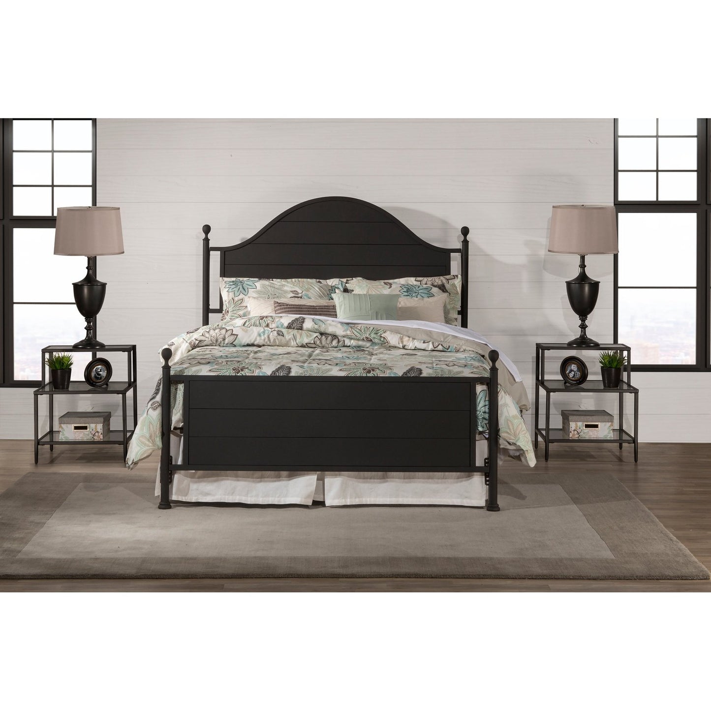 Hillsdale Furniture Cumberland Queen Metal Bed, Textured Black