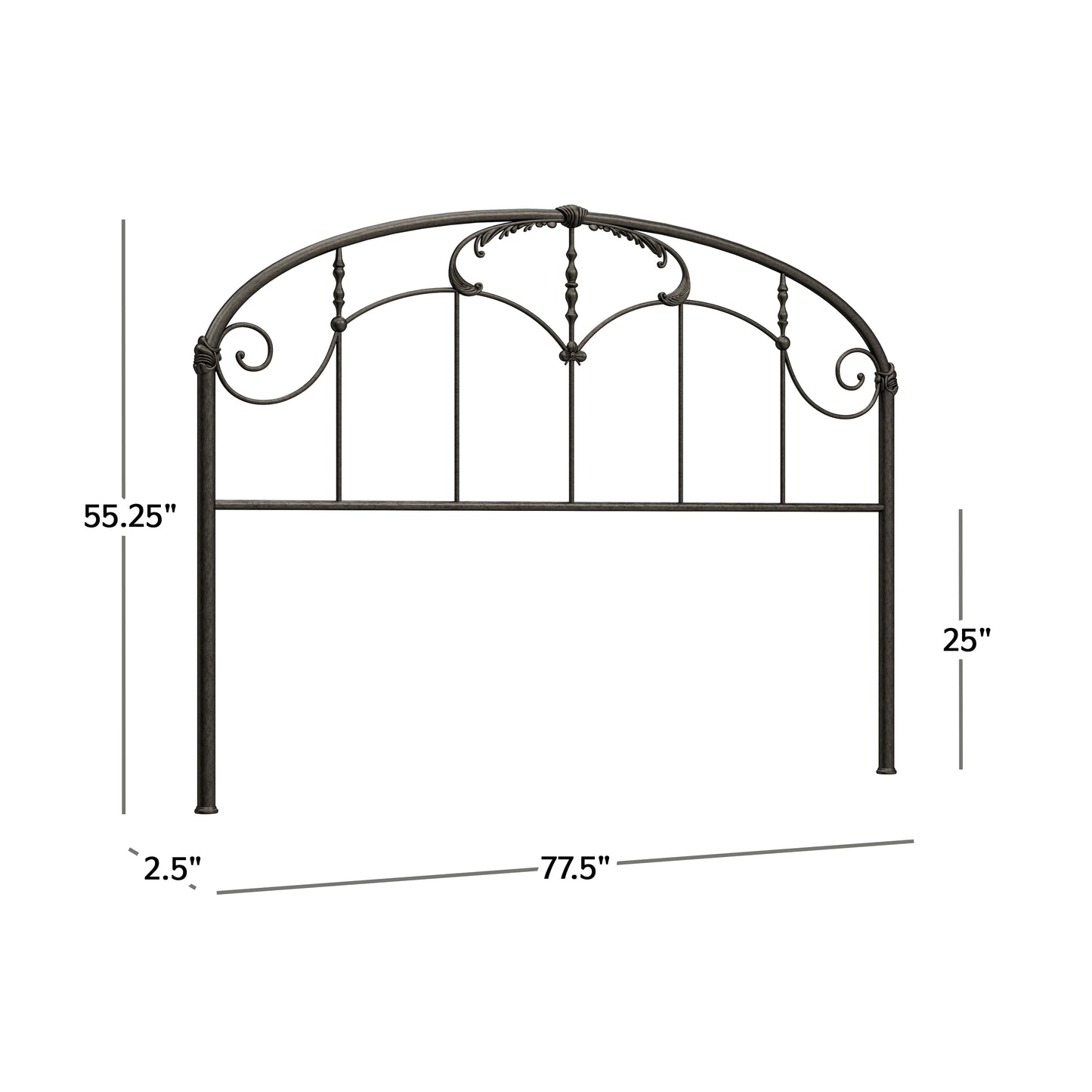 Hillsdale Furniture Jacqueline Metal King Headboard, Old Brushed Pewter