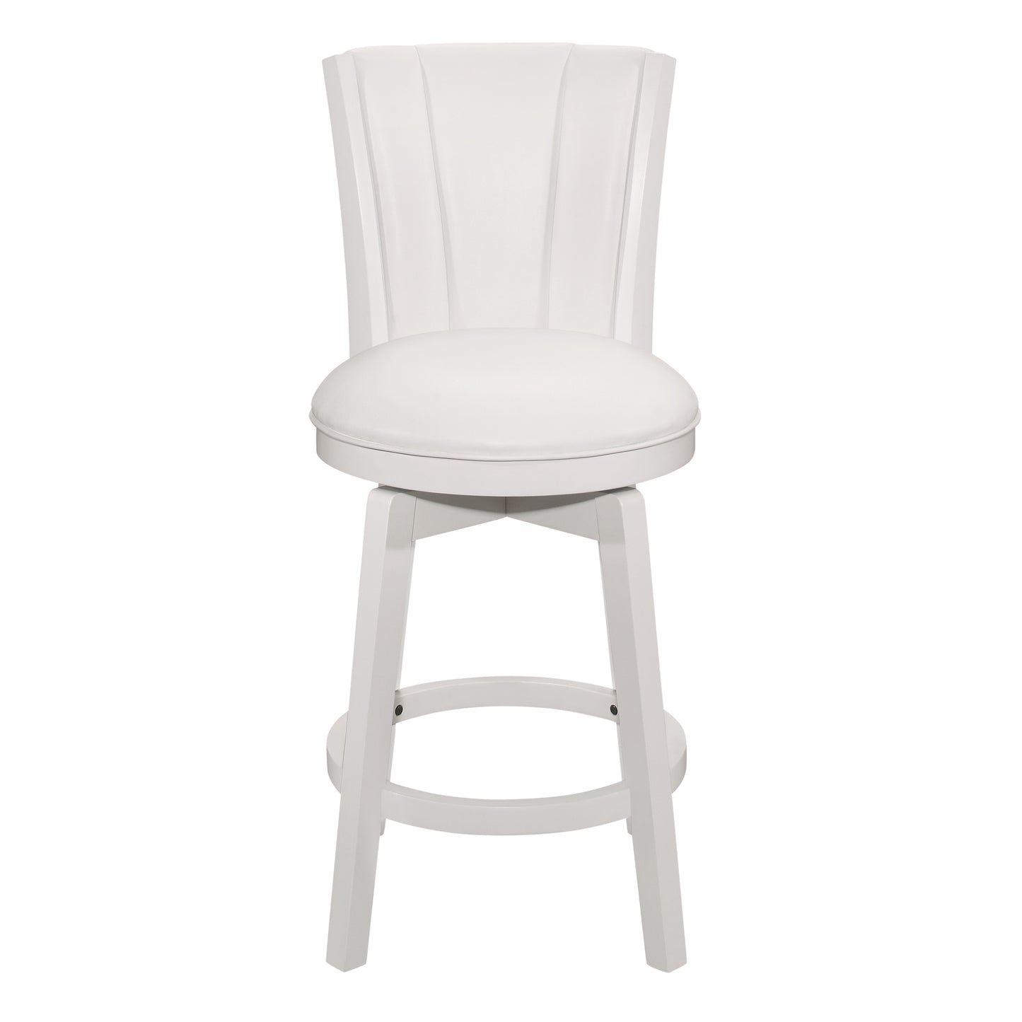 Hillsdale Furniture Gianna Wood Counter Height Swivel Stool with Upholstered Back, White