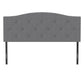 Living Essentials by Hillsdale Provence Upholstered Arch Adjustable Tufted Full/Queen Headboard with Frame, Glacier Gray Fabric