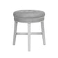 Hillsdale Furniture Sophia Tufted Backless Vanity Stool, White with Gray Fabric