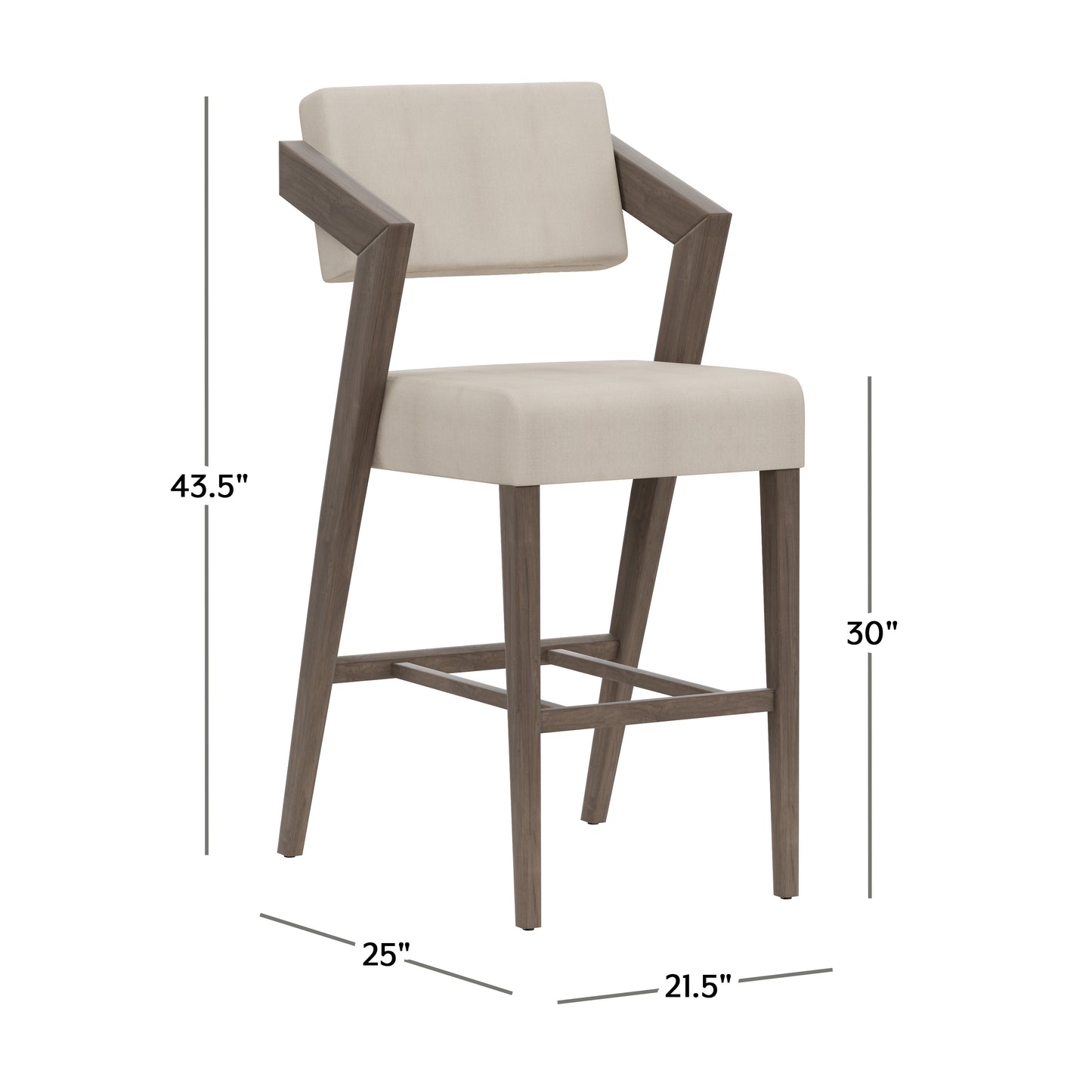 Hillsdale Furniture Snyder Wood Bar Height Stool, Aged Gray