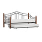 Hillsdale Furniture Madison Wood and Metal Twin Daybed with Roll Out Trundle, Black with Cherry Posts