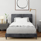 Hillsdale Furniture Blakely Button Tufted Upholstered Platform Queen Bed with 2 Dual USB Ports, Dark Gray