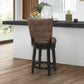 Hillsdale Furniture Kaede Wood and Upholstered Counter Height Swivel Stool, Black with Chestnut Faux Leather