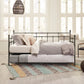 Hillsdale Furniture Providence Metal Twin Daybed with Roll Out Trundle, Aged Pewter