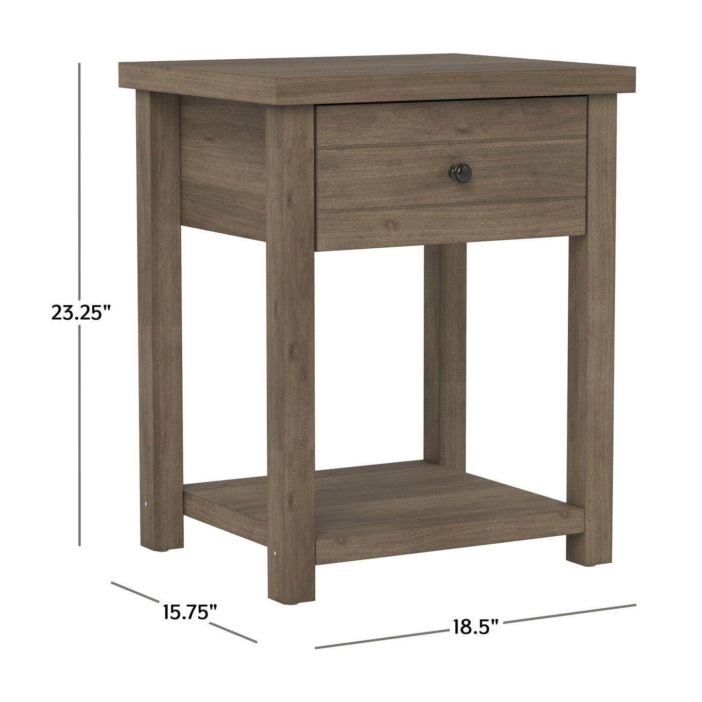 Living Essentials by Hillsdale Harmony Wood Accent Table, Knotty Gray Oak