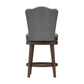 Hillsdale Furniture Edenwood Wood Counter Height Swivel Stool, Chocolate with Smoke Gray Fabric