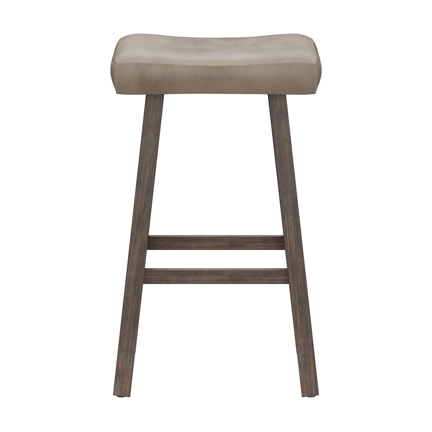 Hillsdale Furniture Saddle Wood Backless Bar Height Stool, Rustic Gray