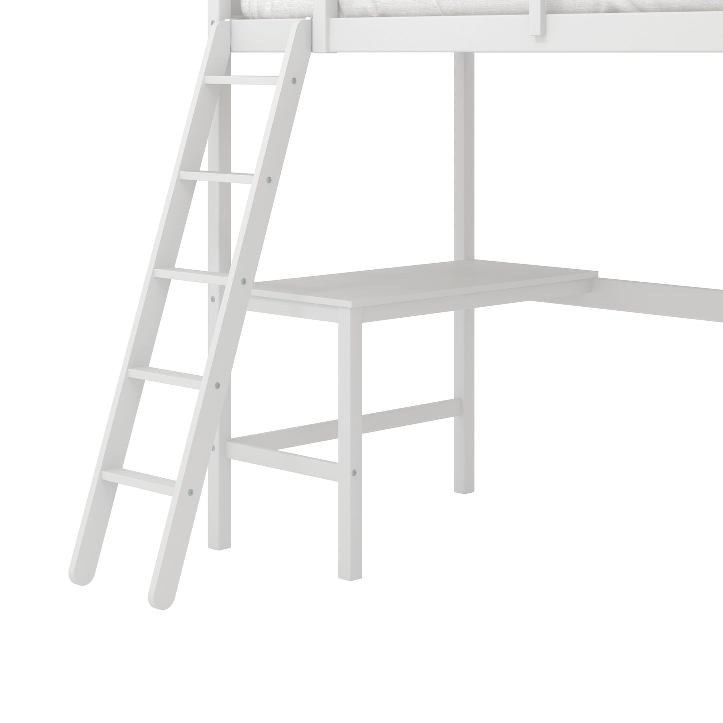 Living Essentials by Hillsdale Alexis Wood Arch Twin Loft Bed with Desk, White