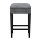 Hillsdale Furniture Cassidy Wood and Upholstered Backless Counter Height Stool, Black with Charcoal Velvet