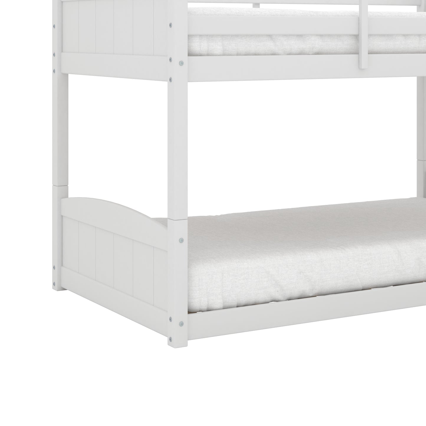 Living Essentials by Hillsdale Alexis Wood Arch Twin Over Twin Floor Bunk Bed, White