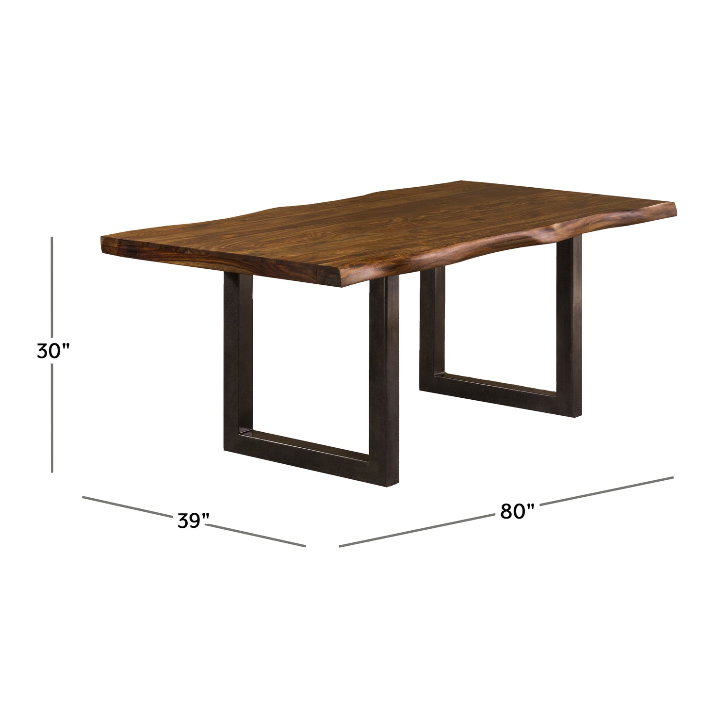 Hillsdale Furniture Emerson Wood Rectangle Dining Table, Natural Sheesham