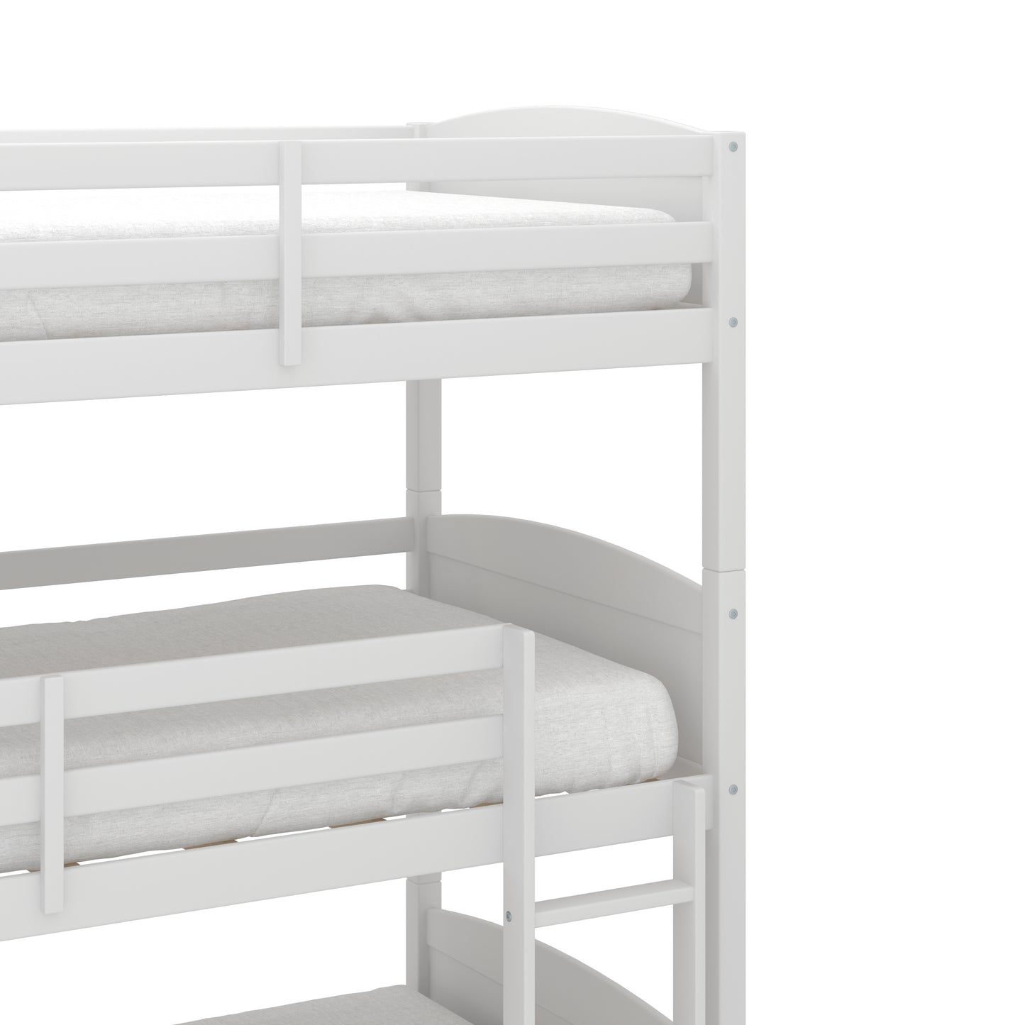 Living Essentials by Hillsdale Alexis Wood Arch Triple Twin Bunk Bed, White