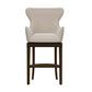 Hillsdale Furniture Caydena Memory Return Swivel Wood Bar Height Stool, Smoke Brown with Cream Fabric