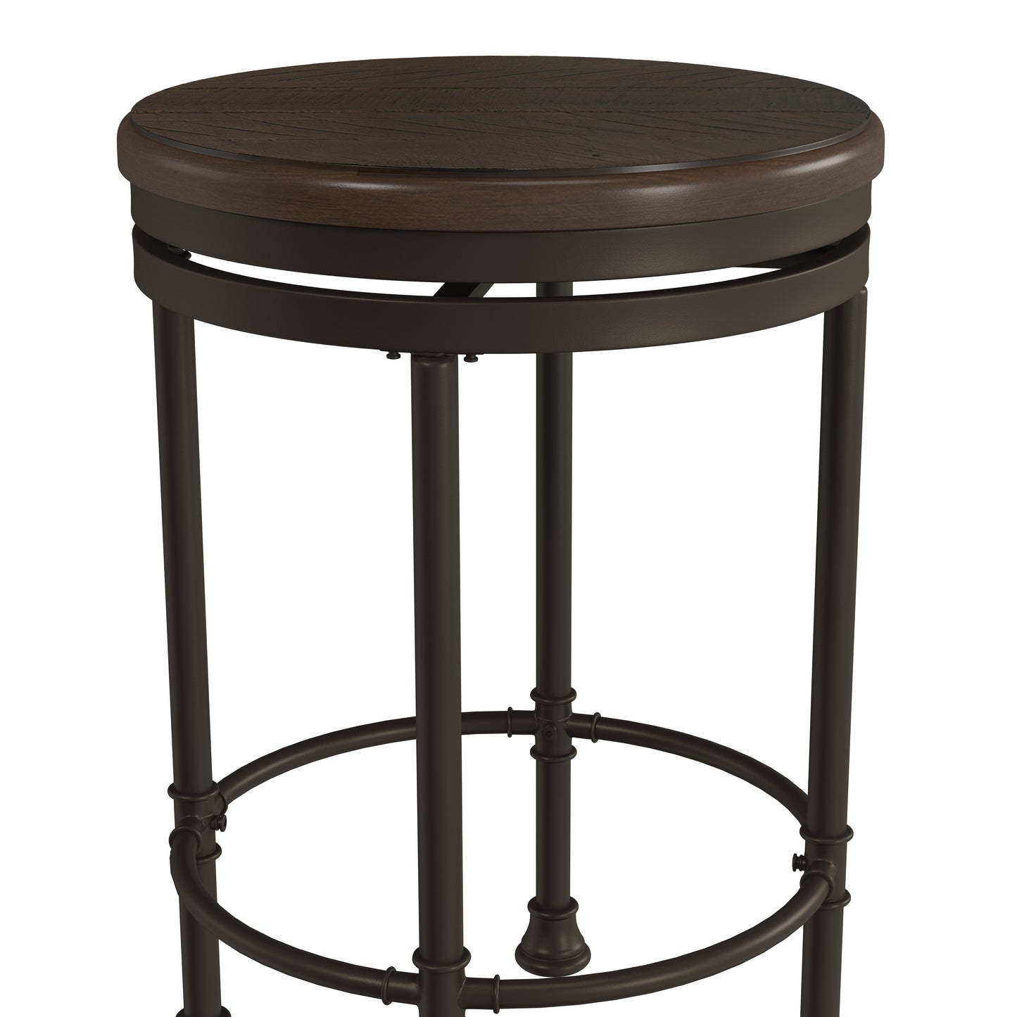 Hillsdale Furniture Casselberry Metal Backless Counter Height Swivel Stool, Brown