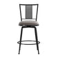 Hillsdale Furniture Queensridge Metal Swivel Counter Height Stool, Black with Silver