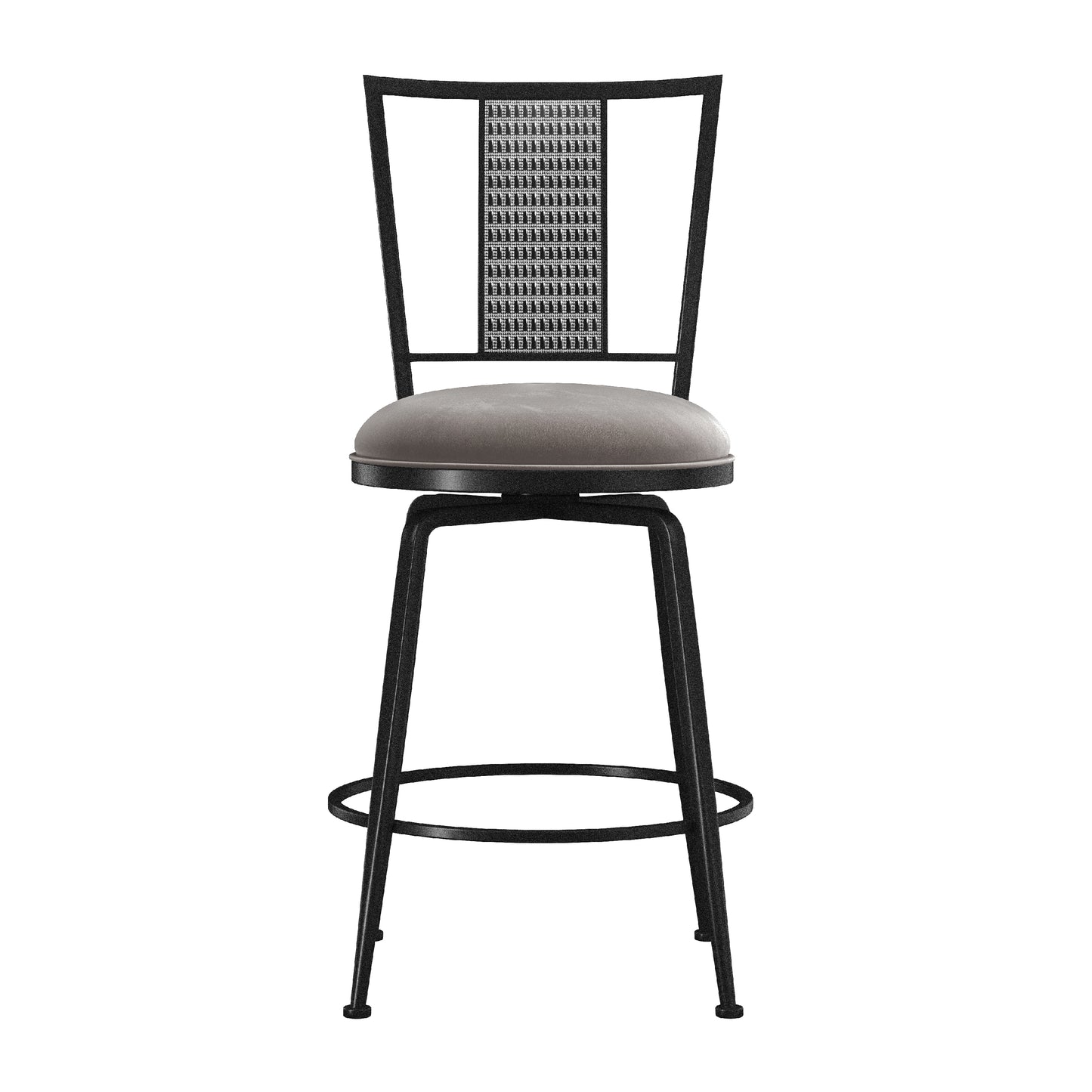 Hillsdale Furniture Queensridge Metal Swivel Counter Height Stool, Black with Silver