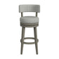 Hillsdale Furniture Lawton Wood Bar Height Swivel Stool, Antique Gray with Ash Gray Fabric