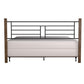 Hillsdale Furniture Raymond King Metal Headboard with Weathered Dark Brown Wood Posts with Frame, Textured Black