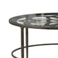 Hillsdale Furniture Marsala Metal Coffee Table, Gray with Brown Rub