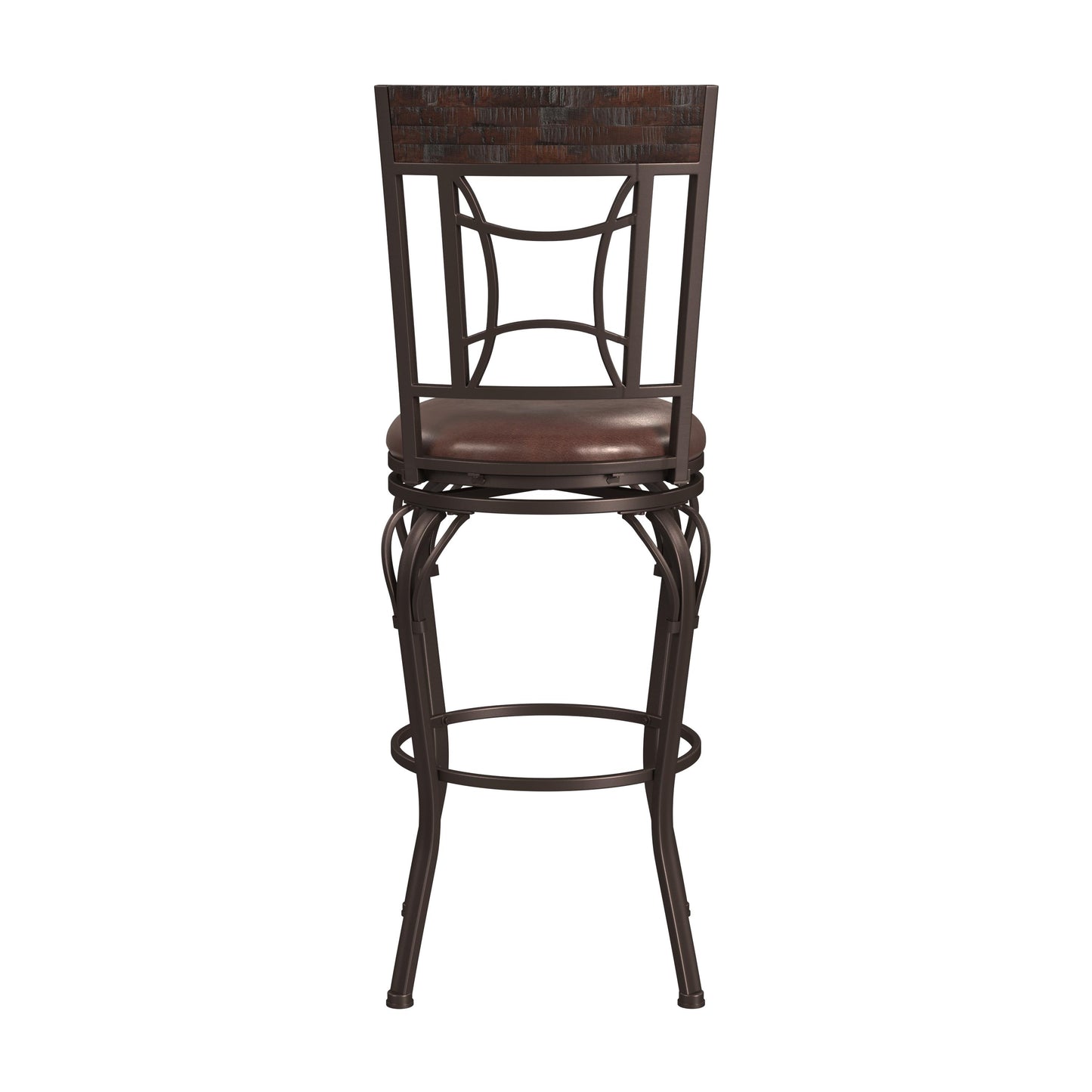 Hillsdale Furniture Granada Metal Bar Height Swivel Stool, Dark Chestnut