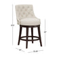 Hillsdale Furniture Halbrooke Wood Counter Height Swivel Stool, Cream Fabric