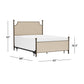 Hillsdale Furniture McArthur Queen Metal and Upholstered Bed, Bronze with Linen Stone Fabric