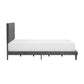 Hillsdale Furniture Muellen Upholstered Platform Queen Bed with 2 Dual USB Ports, Graphite Gray Vinyl