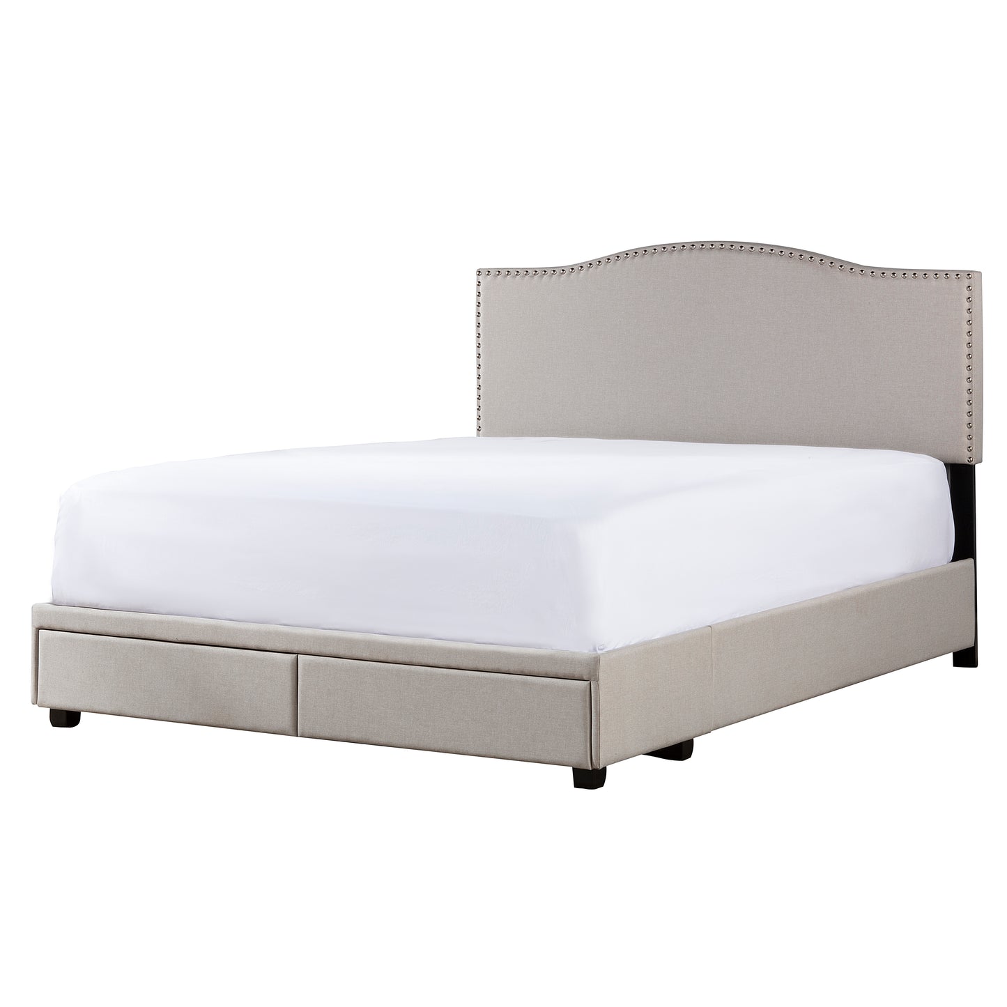 Hillsdale Furniture Kiley King Upholstered Adjustable Storage Bed, Fog