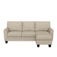 Hillsdale Furniture Upholstered Reversible Chaise Sectional with Storage Ottoman, Putty