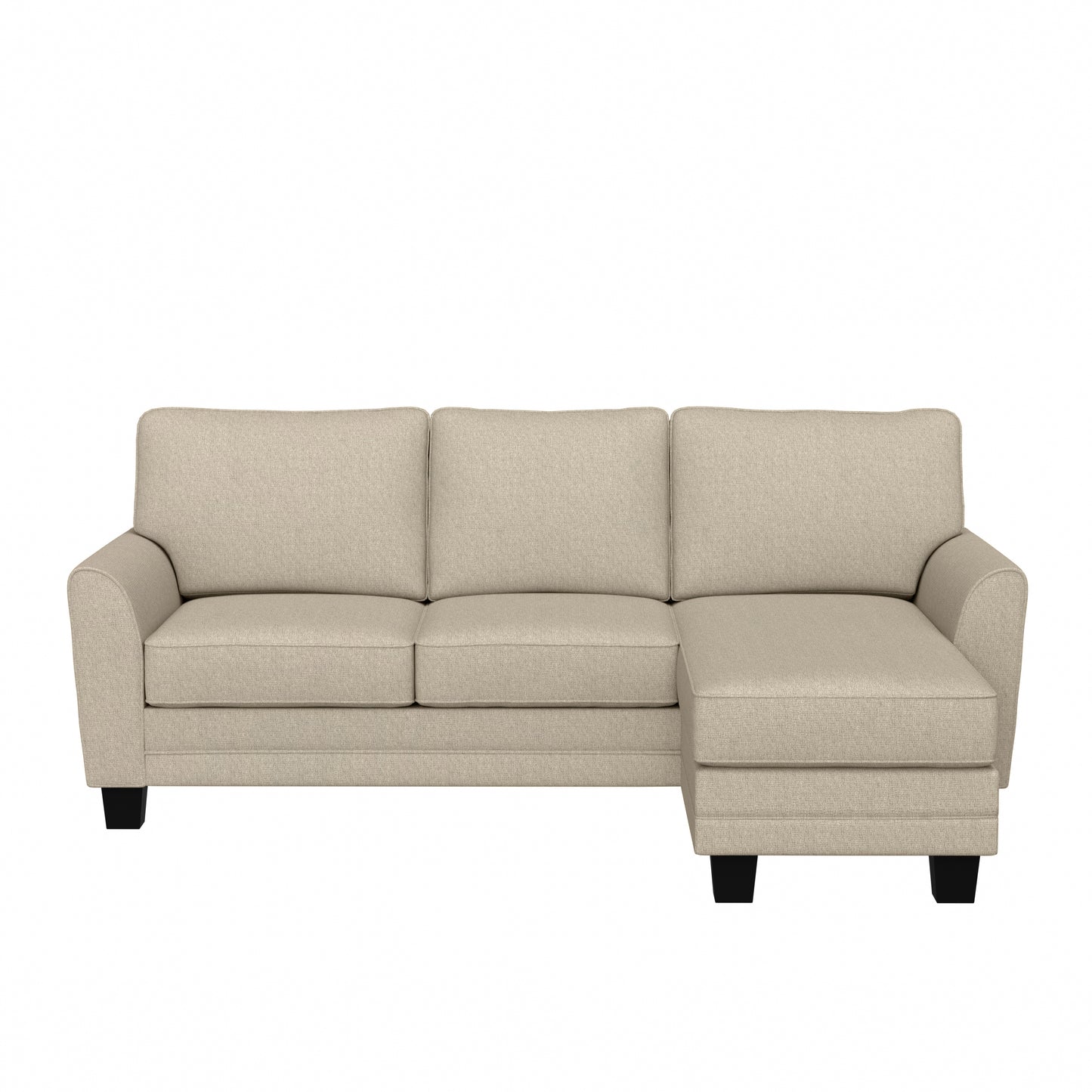 Hillsdale Furniture Upholstered Reversible Chaise Sectional with Storage Ottoman, Putty