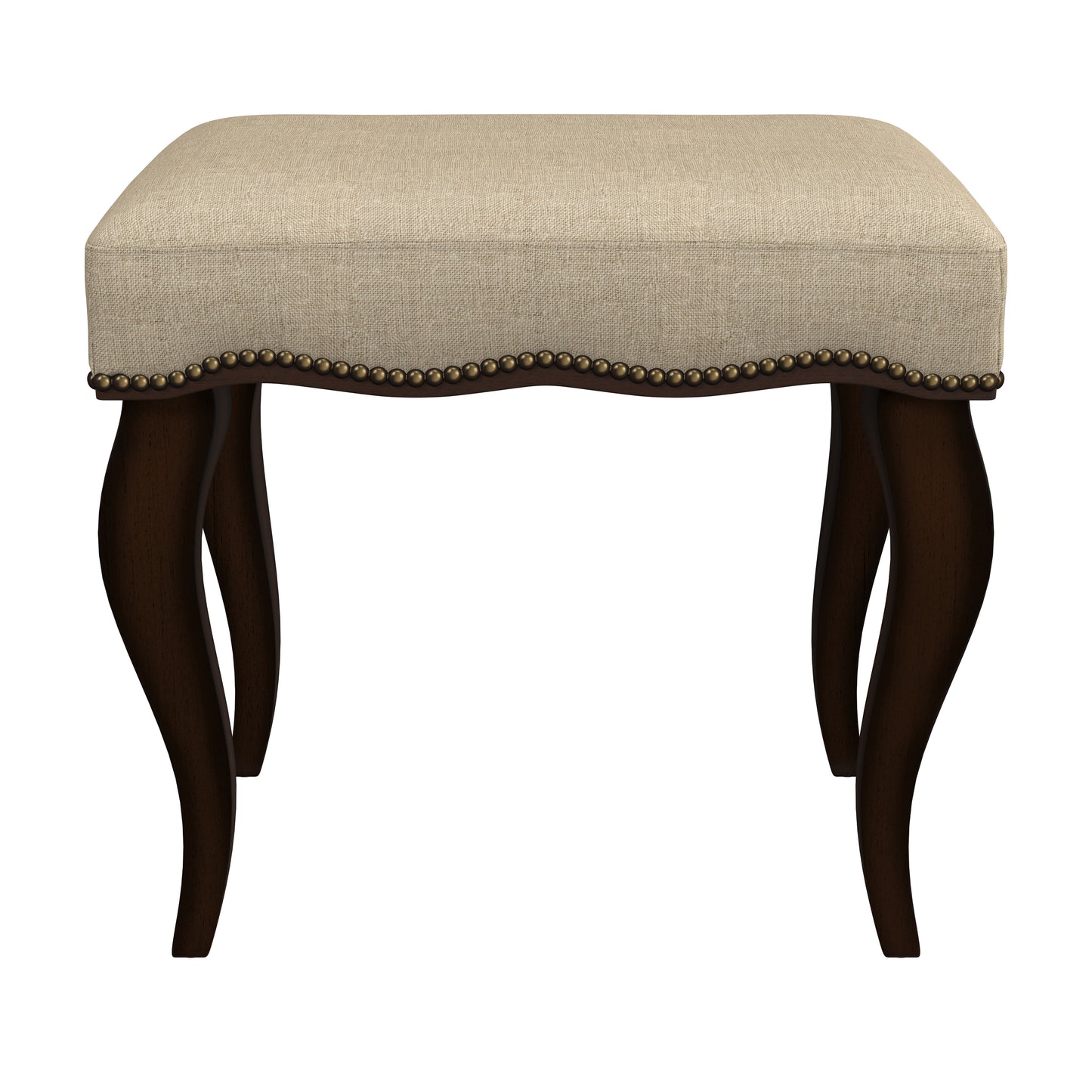 Hillsdale Furniture Hamilton Wood and Upholstered Backless Vanity Stool, Burnished Oak