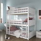 Living Essentials by Hillsdale Capri Wood Triple Bunk Bed, White