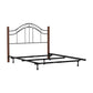 Hillsdale Furniture Matson Full/Queen Metal Headboard with Frame and Cherry Wood Posts, Black