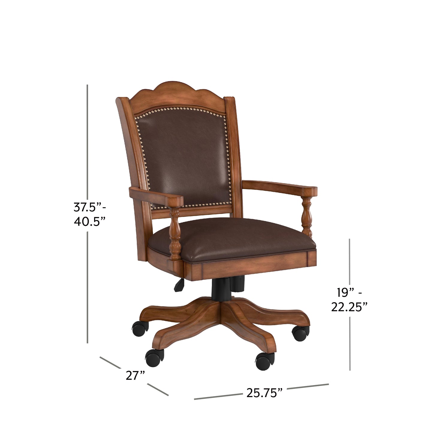 Hillsdale Furniture Nassau Wood Caster Chair, Brown