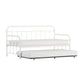 Hillsdale Furniture Kirkland Metal Twin Daybed with Roll Out Trundle, Soft White