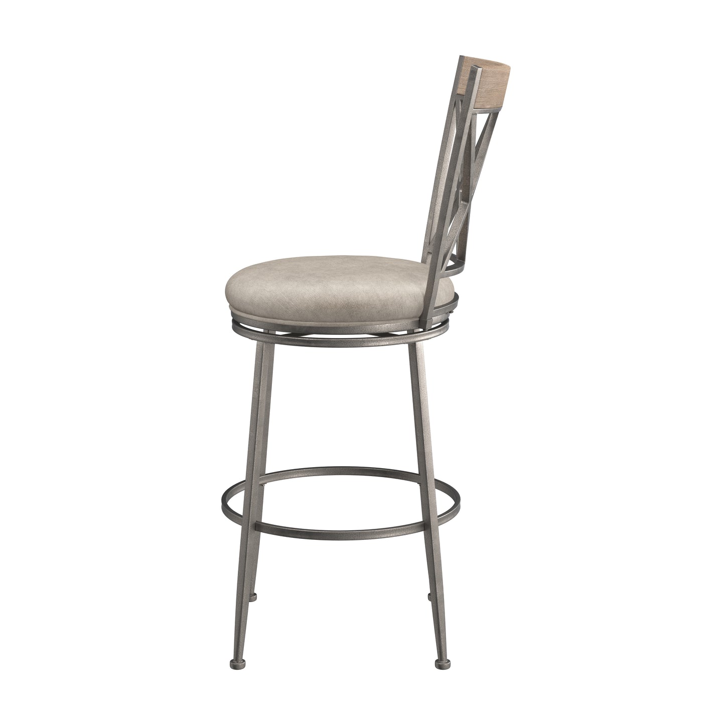 Hillsdale Furniture Stewart Metal Bar Height Swivel Stool, Aged Pewter