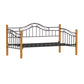 Hillsdale Furniture Winsloh Metal Twin Daybed with Oak Wood Posts, Black