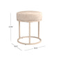 Hillsdale Furniture Swanson Backless Upholstered and Metal Vanity Stool, Distressed White