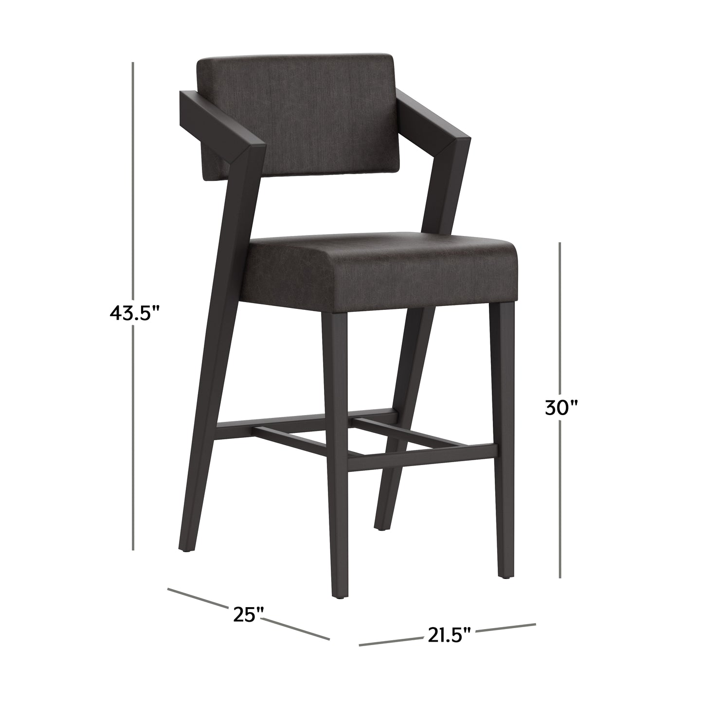 Hillsdale Furniture Snyder Wood Bar Height Stool, Blackwash