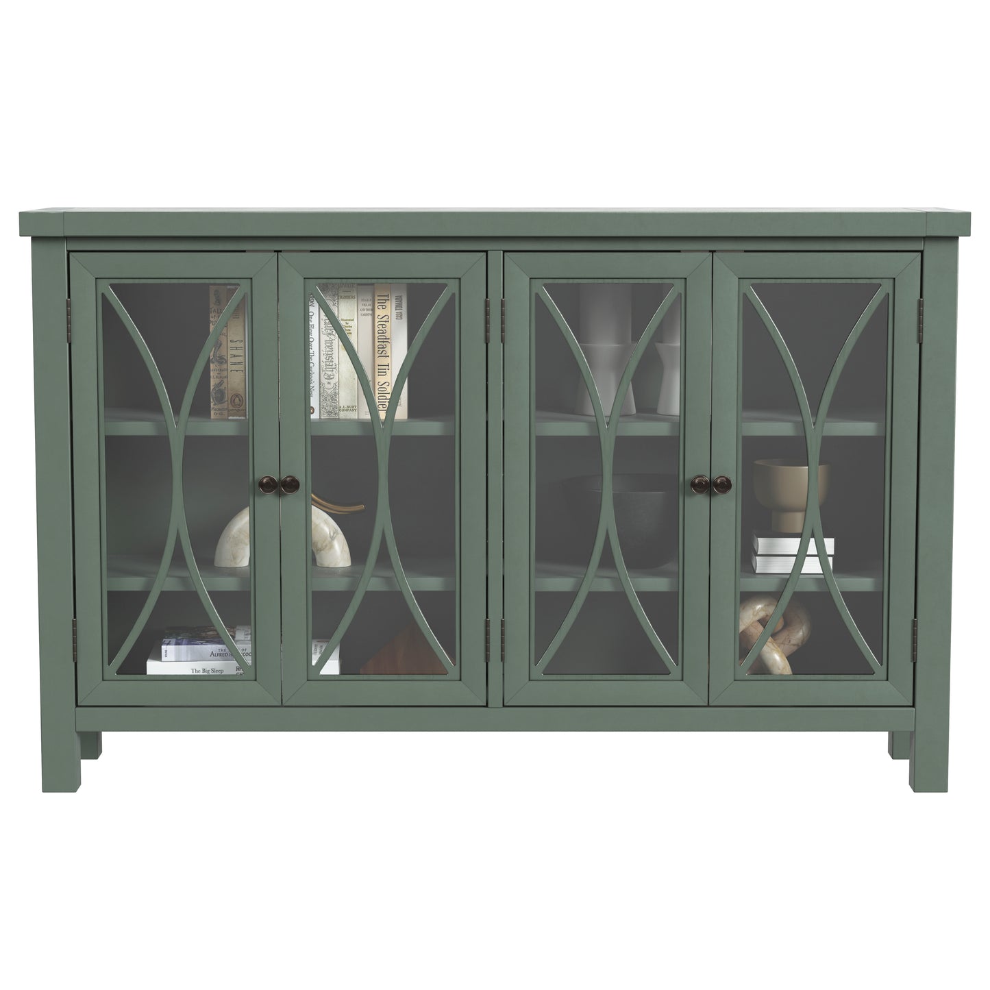 Hillsdale Furniture Bayside Wood 4 Door Console Cabinet, Robin Egg Blue