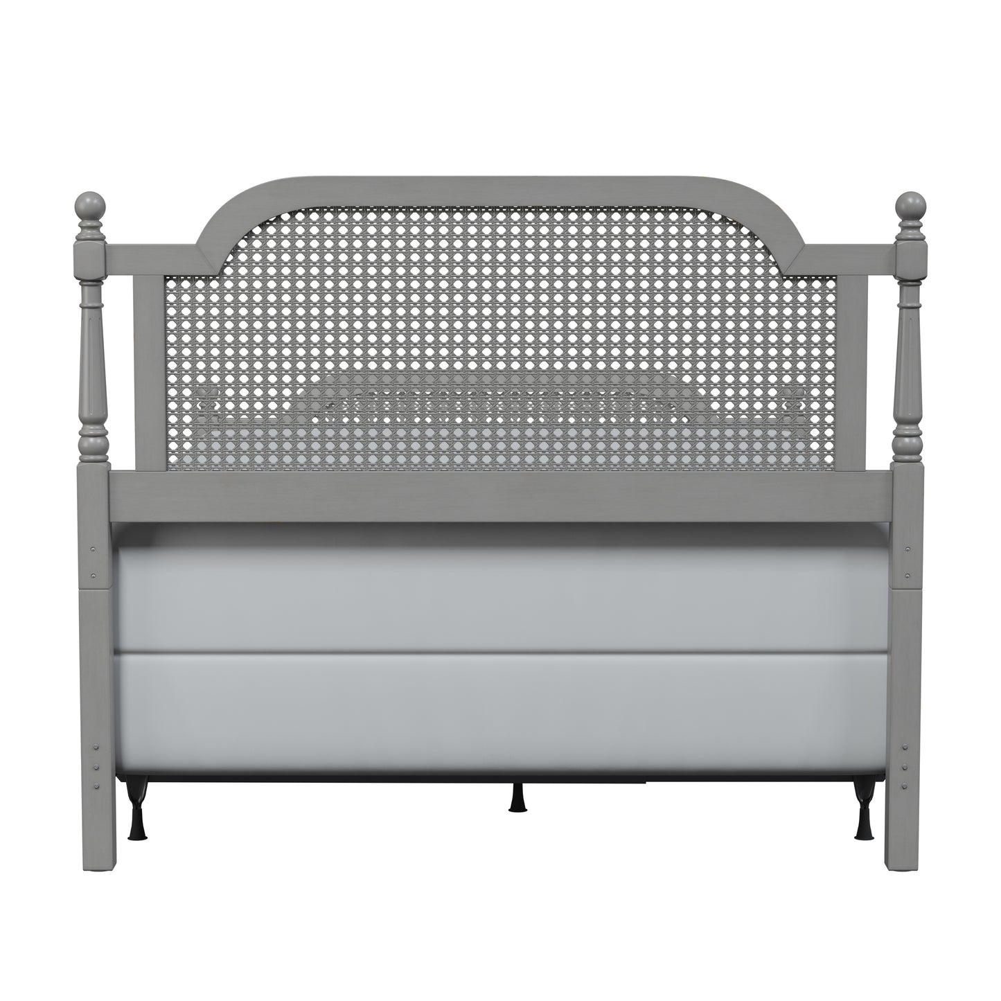 Hillsdale Furniture Melanie Wood and Cane Queen Bed, French Gray