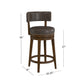 Hillsdale Furniture Lawton Wood Counter Height Swivel Stool, Walnut with Aged Brown Faux Leather