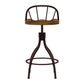 Hillsdale Furniture Worland Metal Adjustable Height Swivel Stool with Back, Brown Metal with Walnut Finished Wood