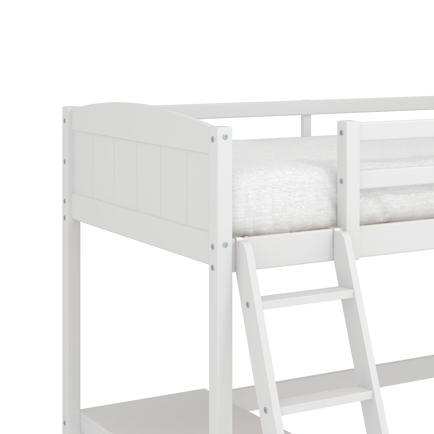 Living Essentials by Hillsdale Alexis Wood Arch Twin Loft Bed with Desk, White