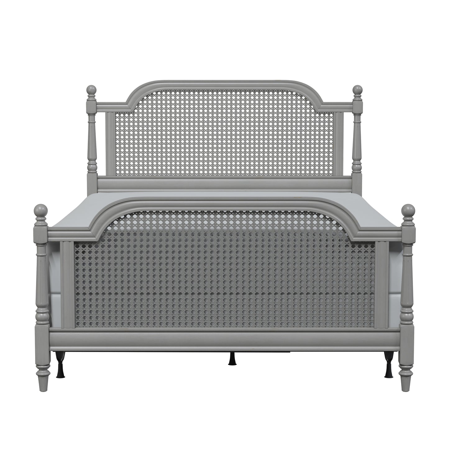 Hillsdale Furniture Melanie Wood and Cane Queen Bed, French Gray