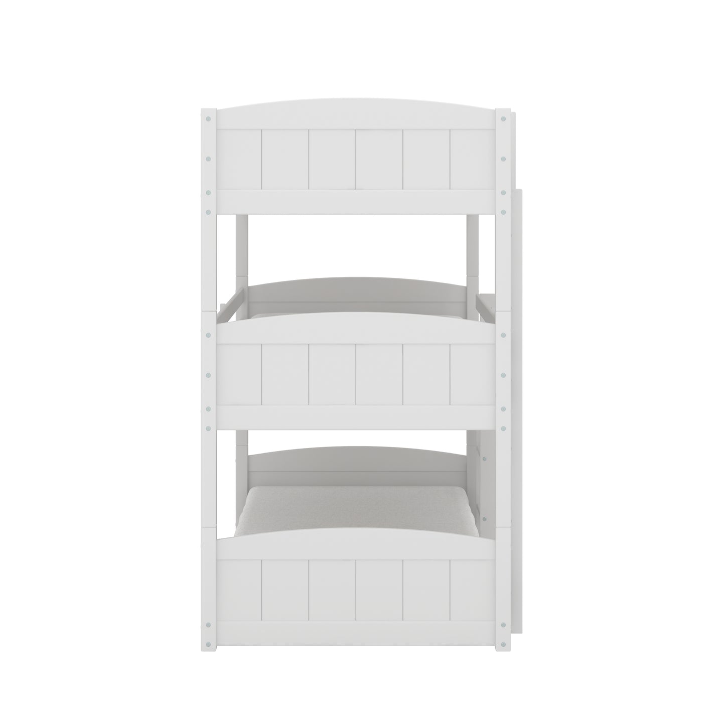 Living Essentials by Hillsdale Alexis Wood Arch Triple Twin Bunk Bed, White